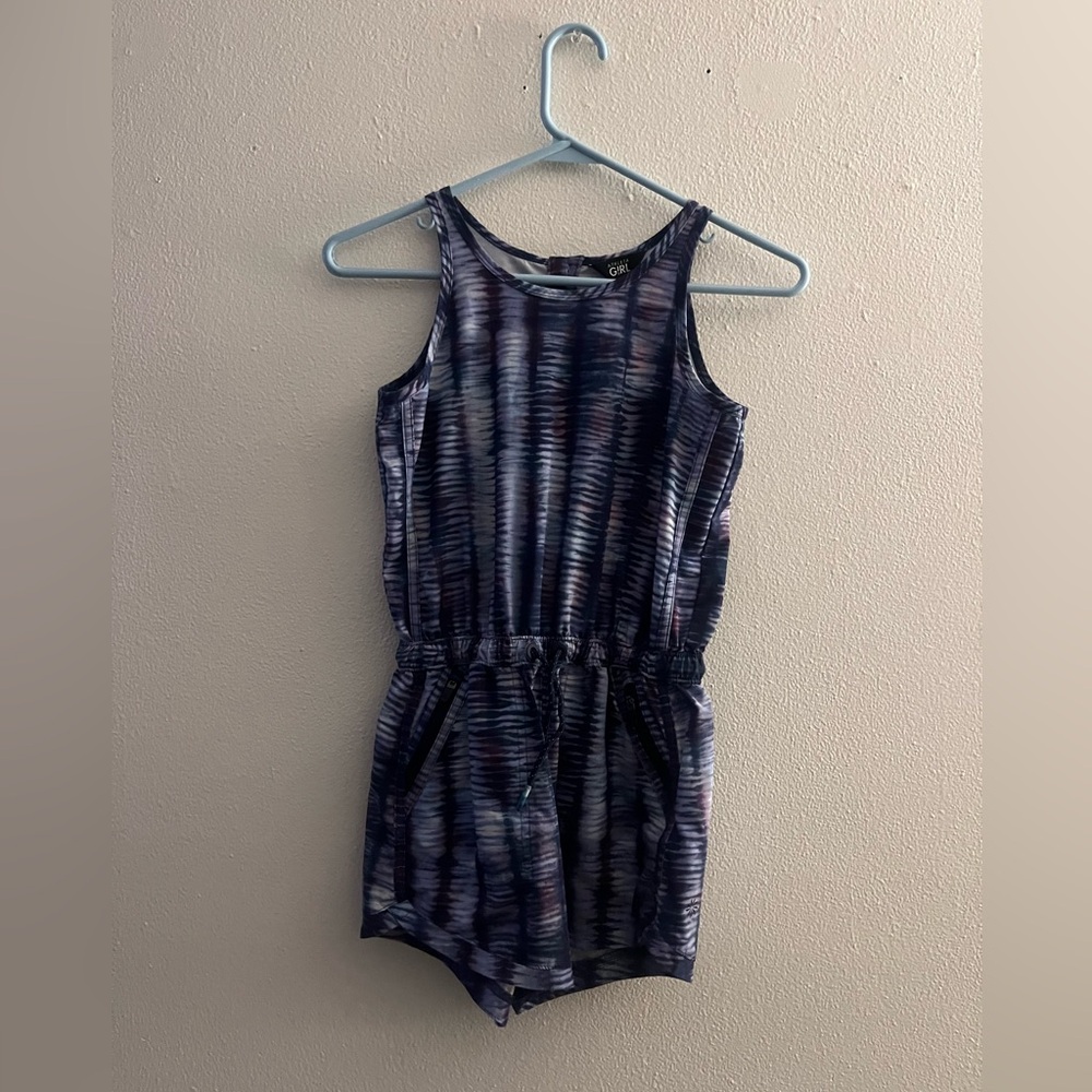 Athleta Kids' Navy and Lavender Patterned Romper